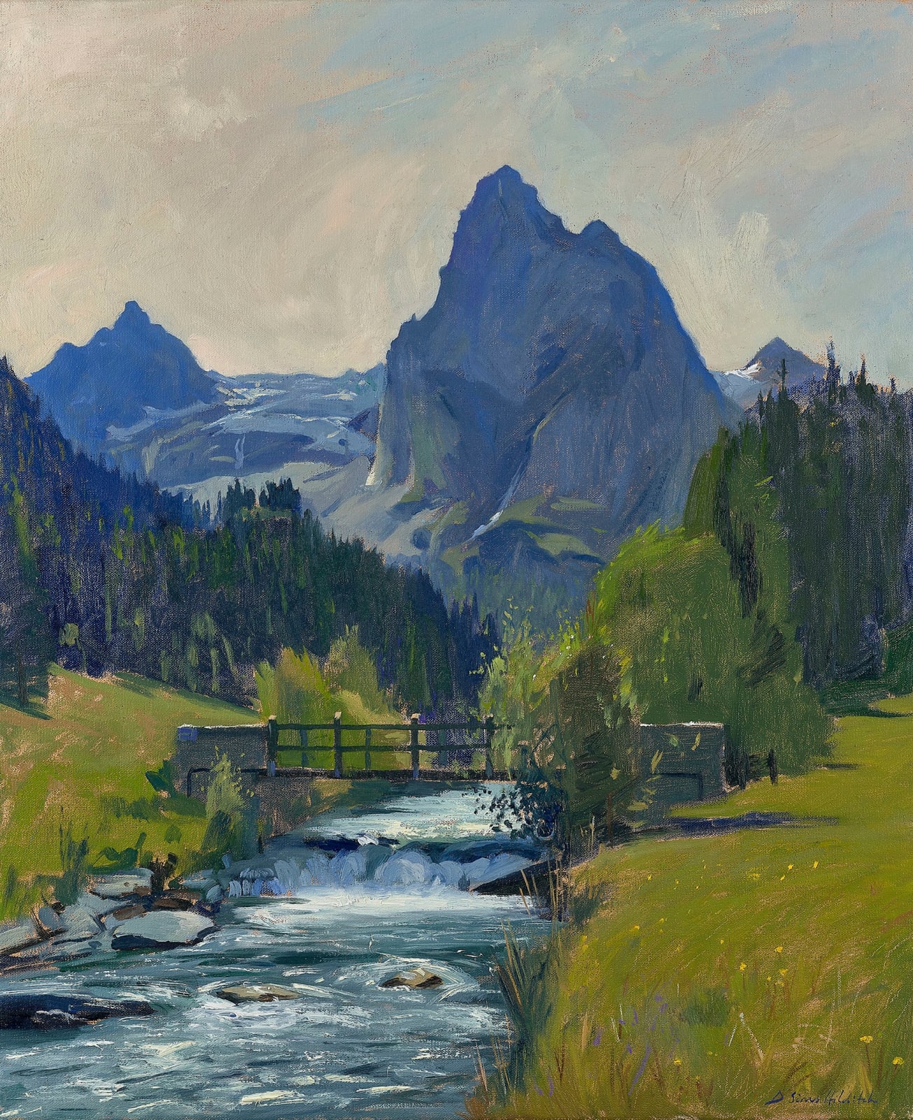Daisy Sims Hilditch, Mountain river, towards the Wellhorn, 2021