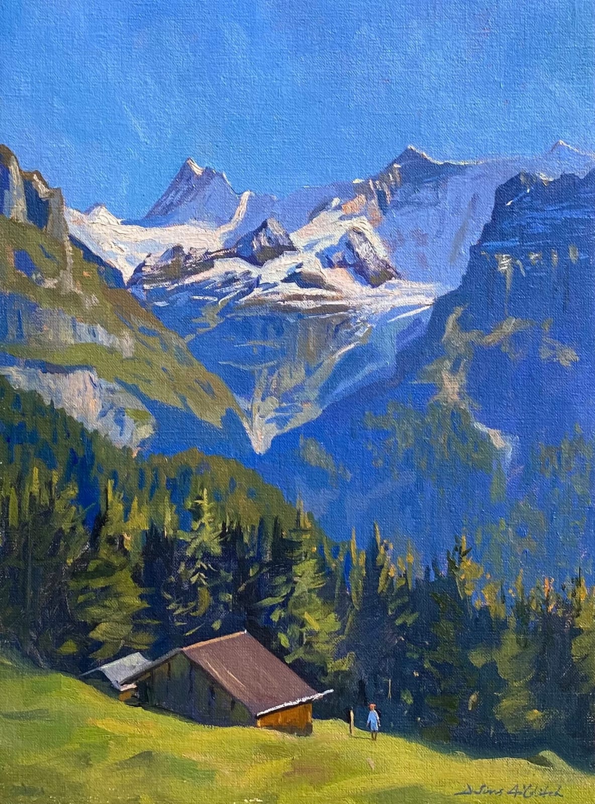 Daisy Sims Hilditch, September Afternoon Walking in the Valley Below the Finsteraarhorn, 2021