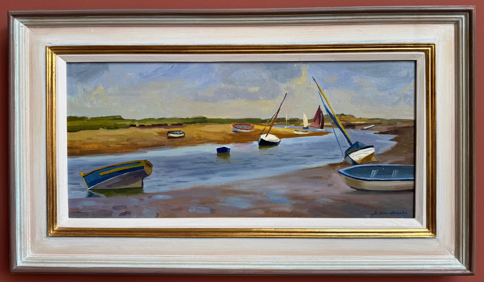 Daisy Sims Hilditch, Stormy light, boats at Burnham Overy Staithe