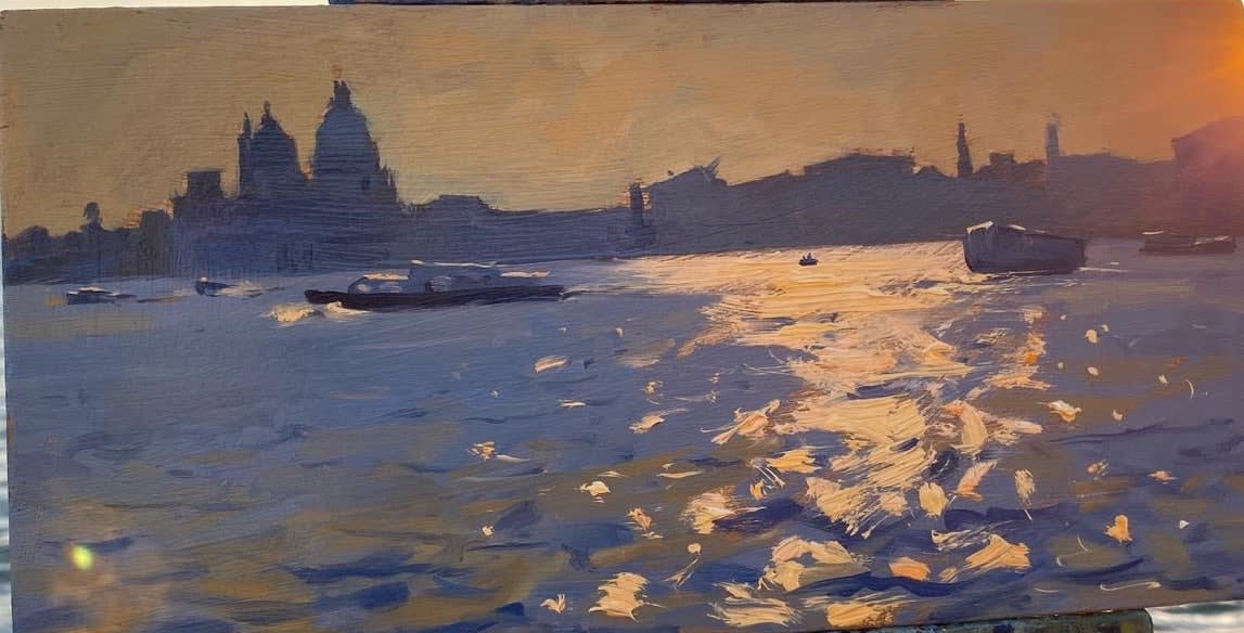 Daisy Sims Hilditch, Golden Evening Light Towards Santa Maria Della Salute, 2020