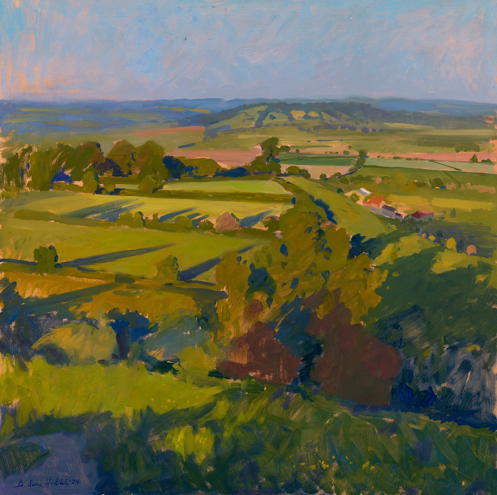 Daisy Sims Hilditch, Late summer evening, view from Glastonbury Tor, 2024