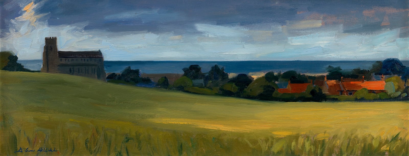 Daisy Sims Hilditch, Salthouse Church, summer storm clouds , 2024