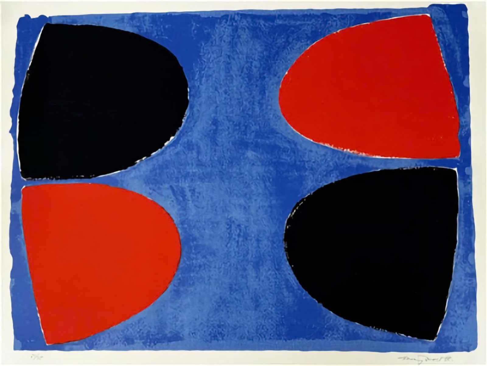Terry Frost, Black and Red on Blue, 1968