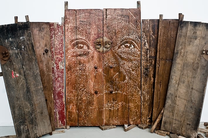 Vhils, Scratching the surface installation, 2016