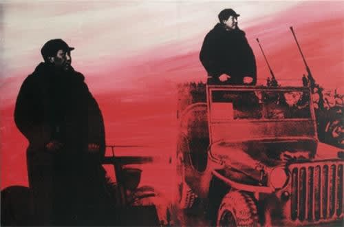 Zhang Dali, Chairmain Mao at Xiyuan Airport, Beijing, March 1949 (red), 2009