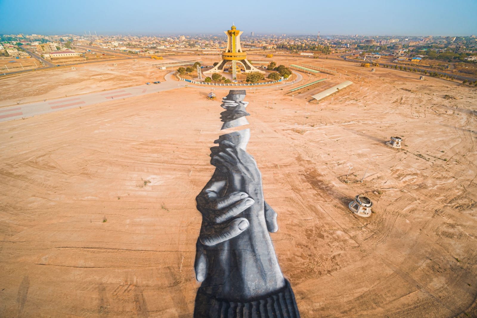 Saype, Beyond Walls, Step 5 : Ouagadougou (BF) 2020, 5000 m², 12°18'39.1"N 1°30'06.5"W, 2021
