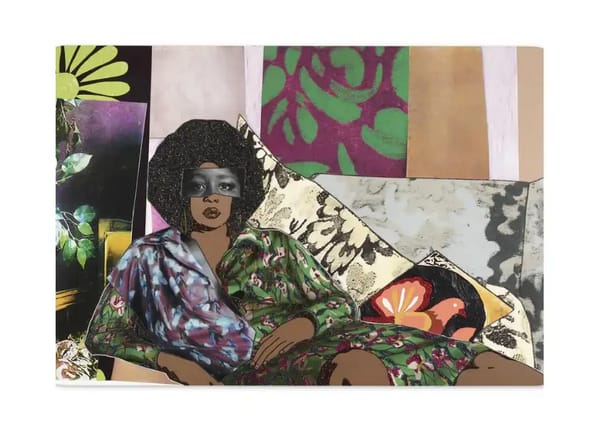 Mickalene Thomas, Afro Goddess Looking Forward, 2025