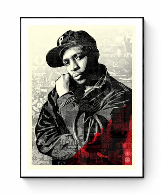 Shepard Fairey, CHUCK D BLACK STEEL (RED), 2018