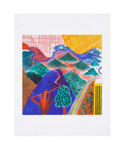 David Hockney, Outpost Drive, Hollywood 1980, 2017 (after the 1980 painting)