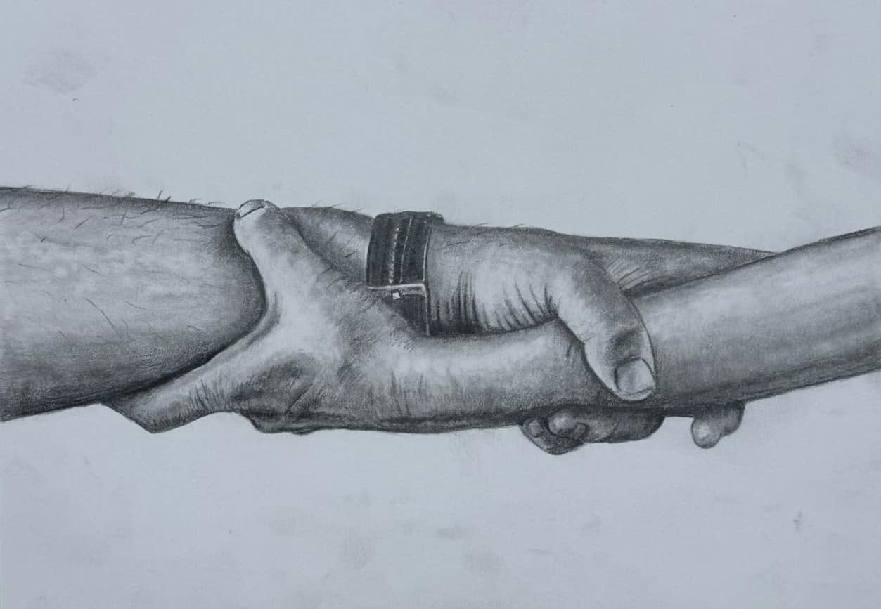 Saype, Beyond Walls, Step 1 : Paris (FR) 2019, 15 000 m², 48°51'14.12"N 2°18'4.58"E preparatory drawing , 2019