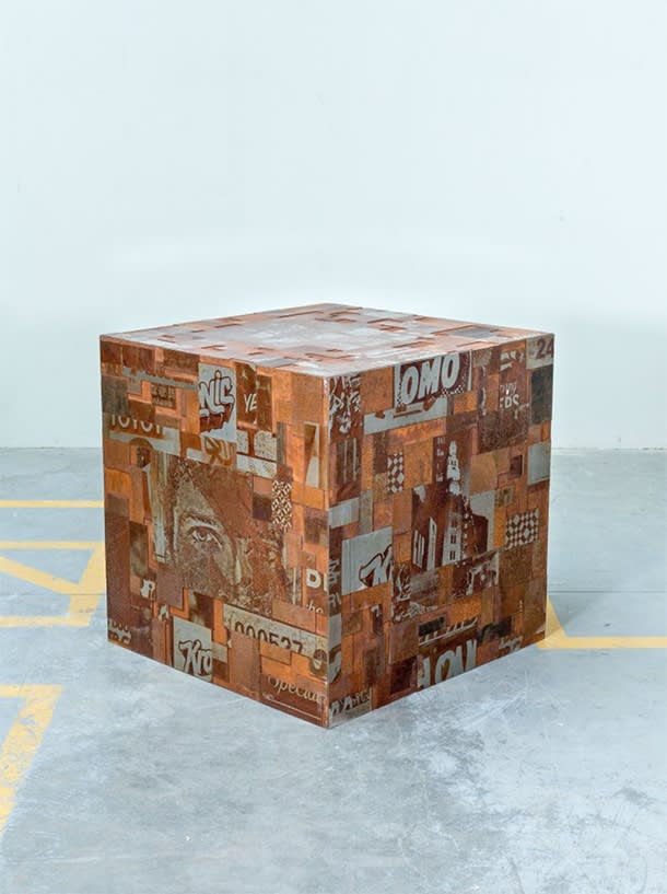 Vhils, Rust series #01, metal sculpture, courtesy Danysz gallery