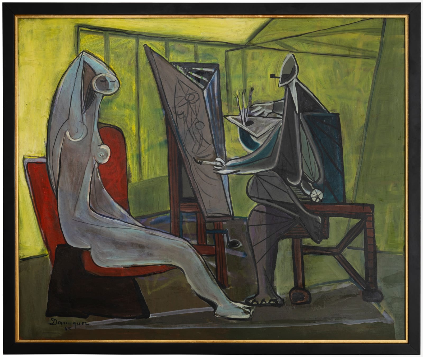 Oscar DOMINGUEZ, *SOLD*Peintre et son modèle, 1945