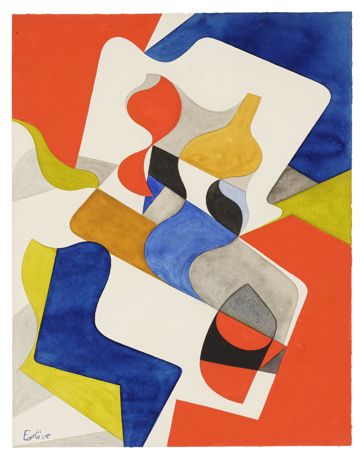 Maurice ESTÈVE, Aquarelle A - 140, 1954