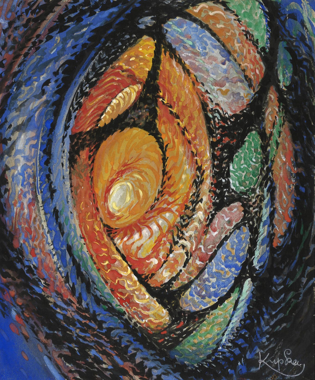 Frantisek KUPKA, Etude pour traits, plans et profondeur , 1925