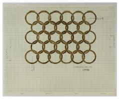 Robert Morris, Study for 4" Interlocking Brass Rings, 1968