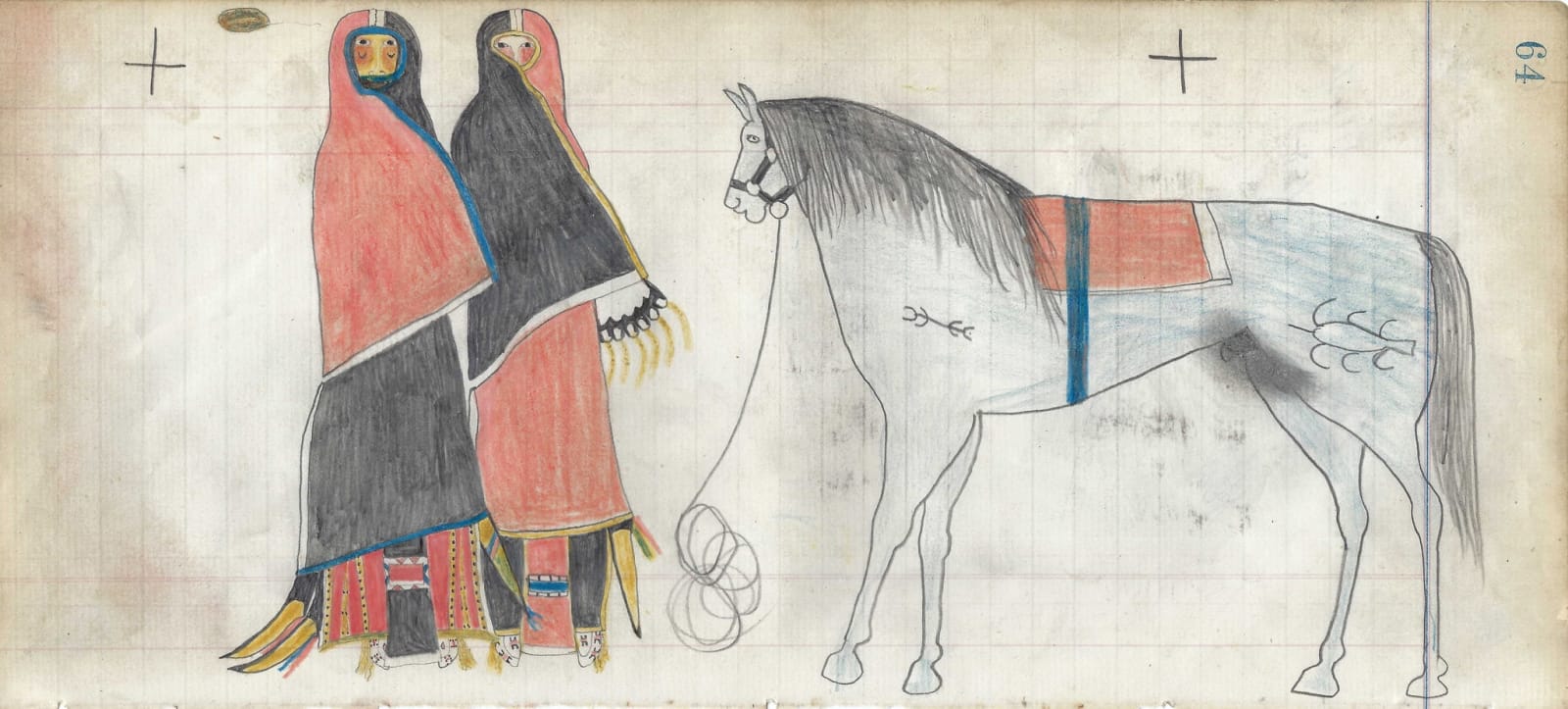 attributed to Arapaho Artist, Ledger Drawing (P4440), c. 1880