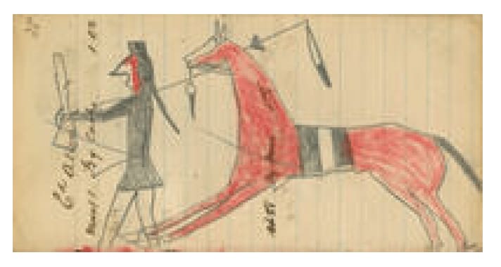 anonymous artist, Ledger Drawing, ca. 1880