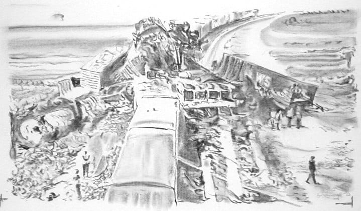 Richard Artschwager, Untitled (Train Wreck), 2003