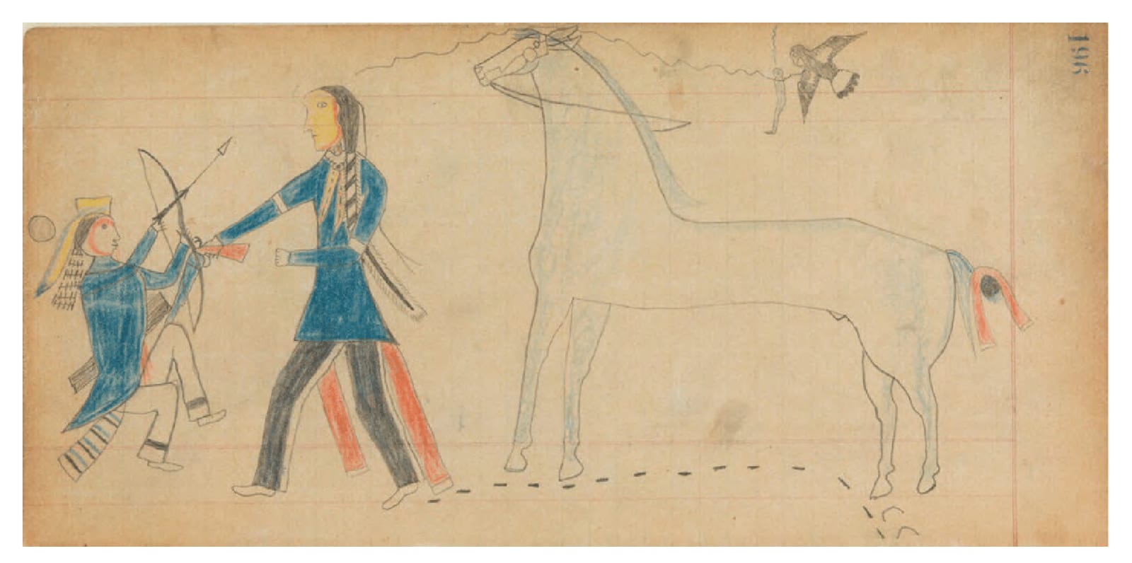 anonymous artist, Ledger Drawing, ca. 1875
