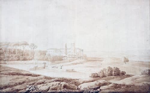 Jacob Philipp Hackert, Palazzo Borghese in Torrenova, 1779