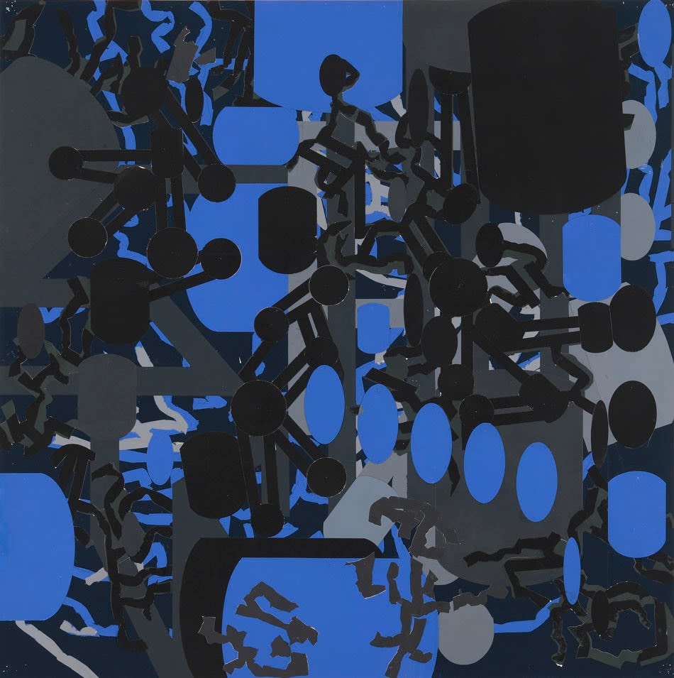 Barry Le Va, Diagrammatic Silhouettes: Sculptured Activities (Blue), 1986