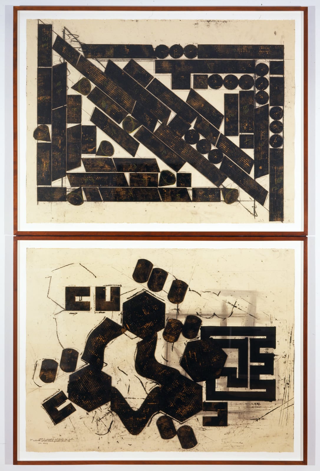 Barry Le Va, Study for Sculpture Occupying 2 Areas. "CPE/Reading Beckett; Reading Bernhard" #1, 1991