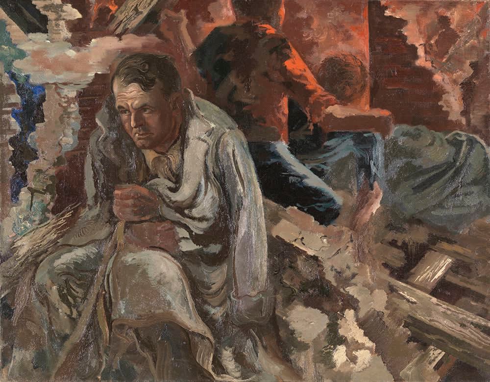 George Grosz, Remembering (Self-Portrait), 1936-37