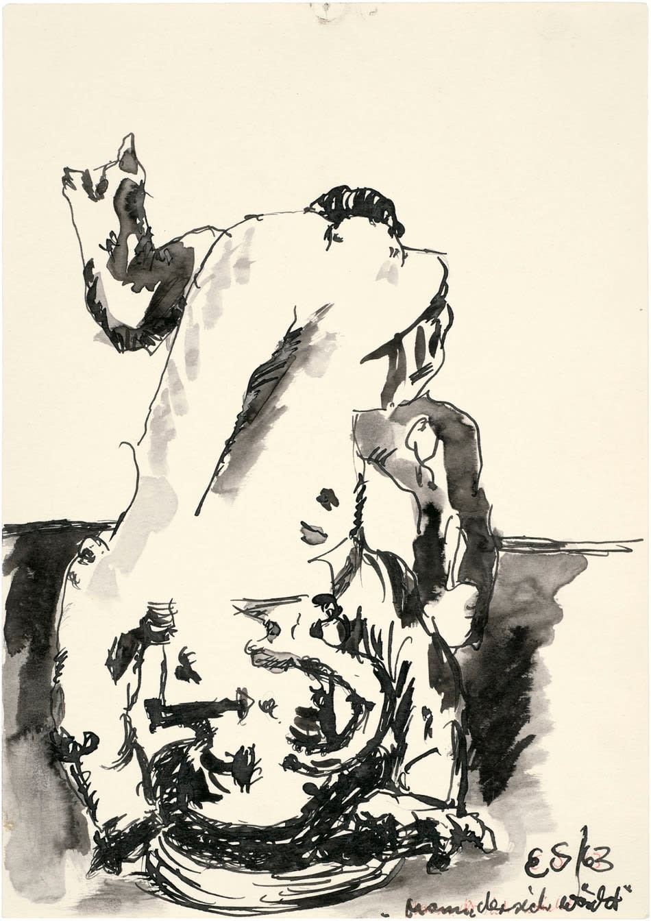 Eugen Schönebeck, Man Washing Himself, 1963