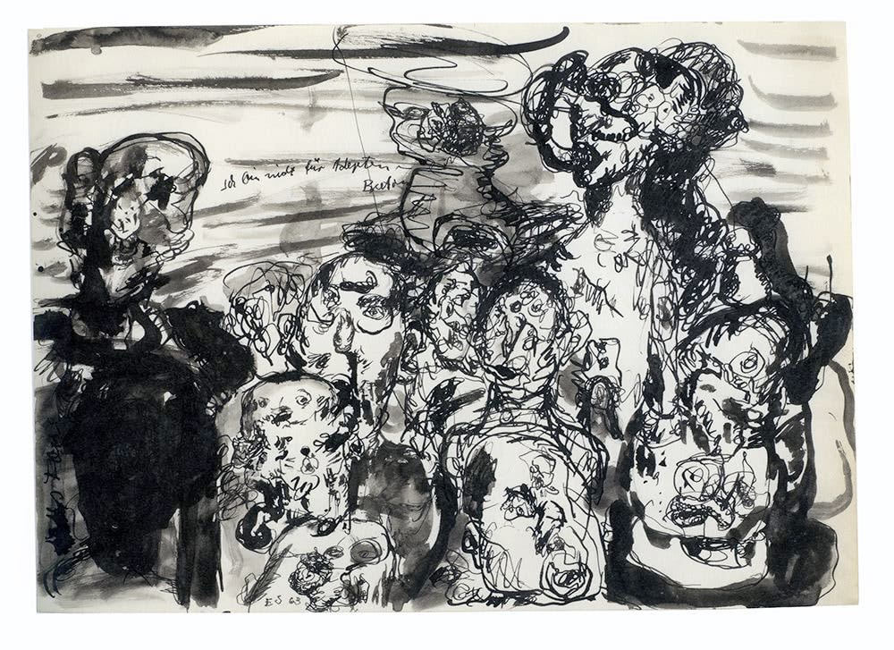 Eugen Schönebeck, Ohne Titel (Ich bin nicht für Adepten - Breton), 1963