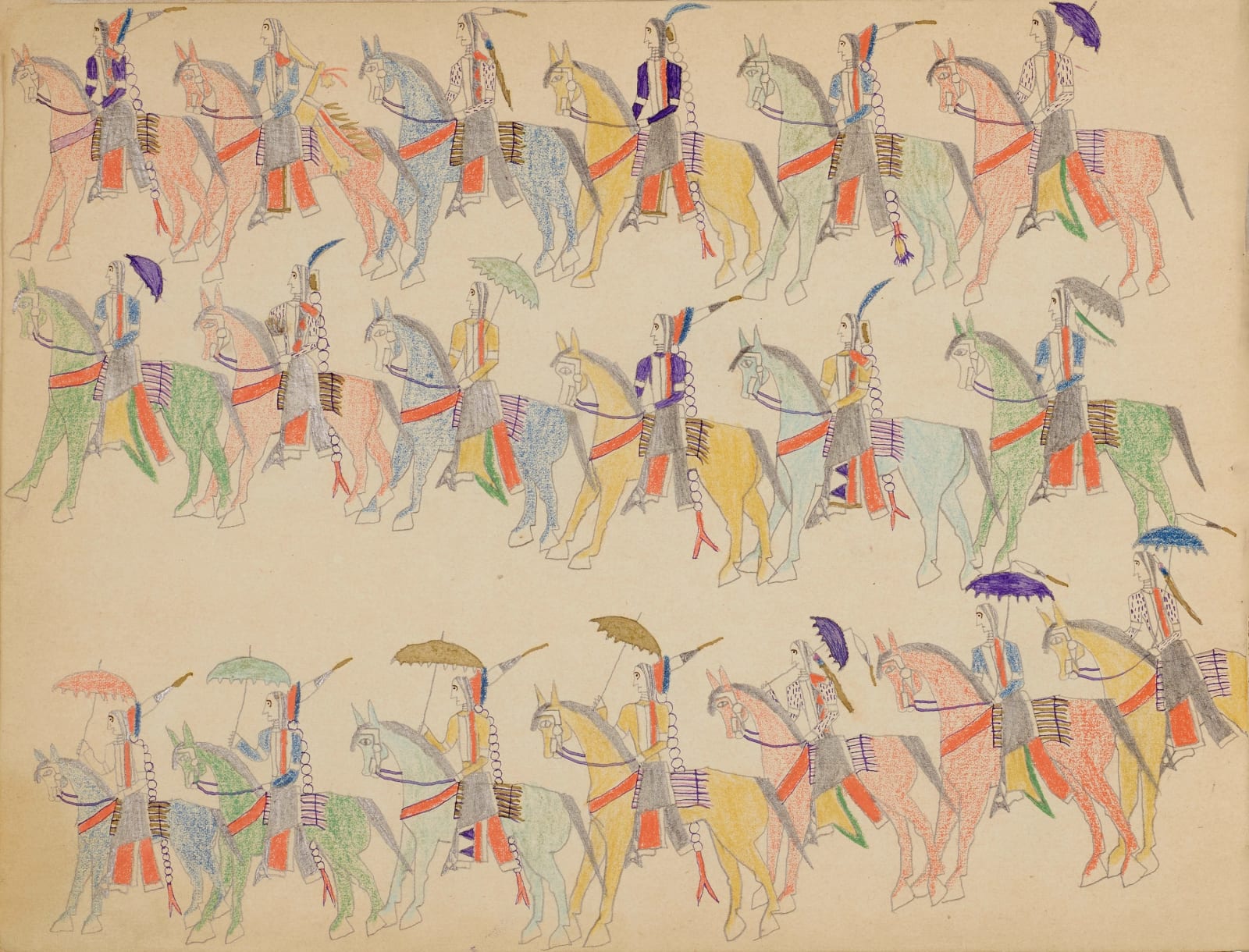Nokkoist (Bear's Heart), Cheyenne Warrior Procession, ca. 1876