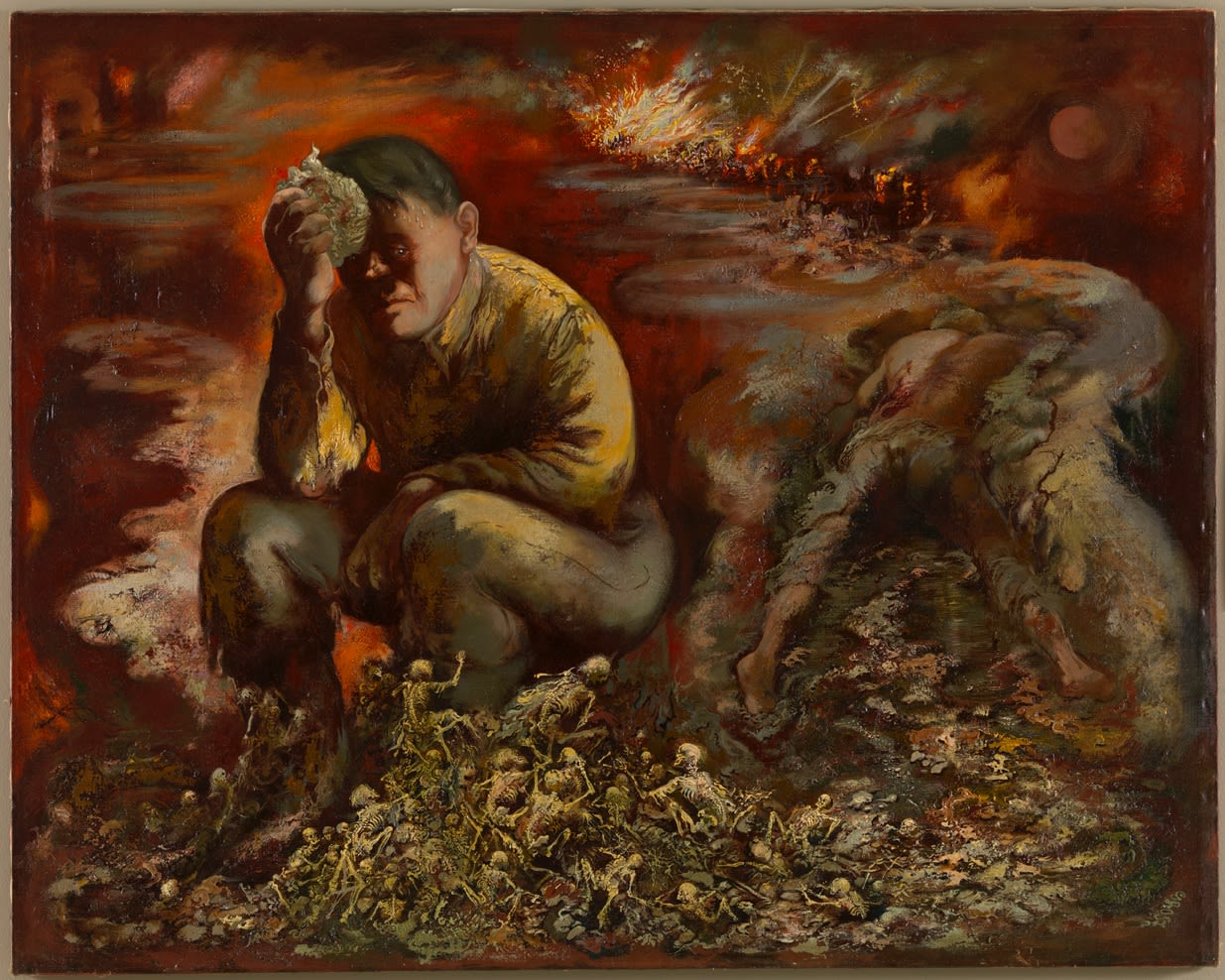 George Grosz, Cain or Hitler in Hell, 1944