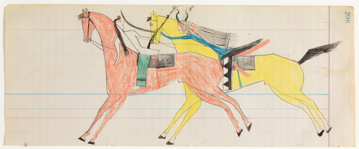 attributed to Cehupa (Jaw) or Okicize Tawa (His Fight), Ledger Drawing, ca. 1880