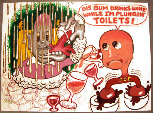 Peter Saul, Plumber Joe Meets Francis Bacon, 2008