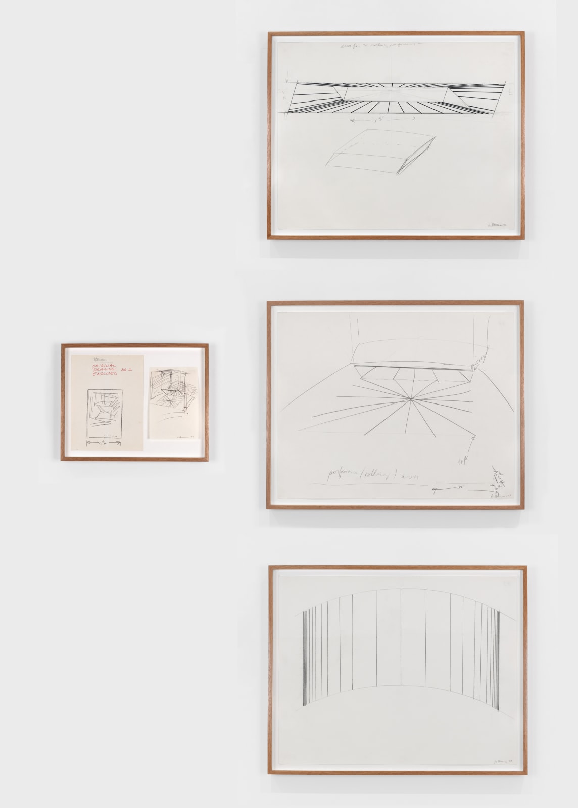 Bruce Nauman, Untitled (Studies for Performance Parallelogram (Rolling) (Performance Piece with Mirrors)), 1970