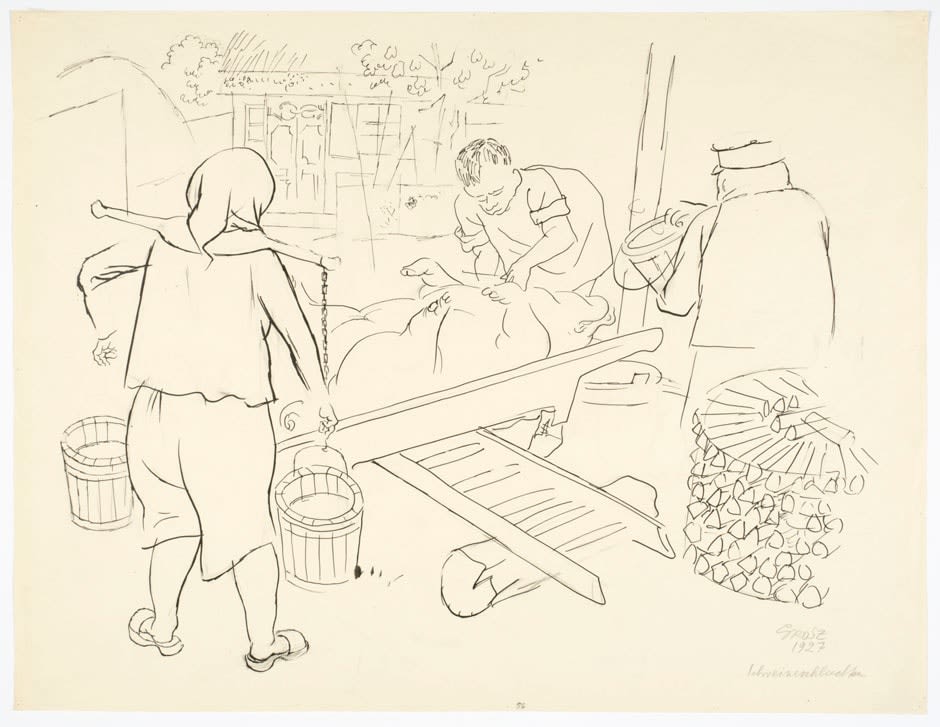 George Grosz, Schweineschlachten auf dem Lande (Pig Slaughter in the Countryside), 1927