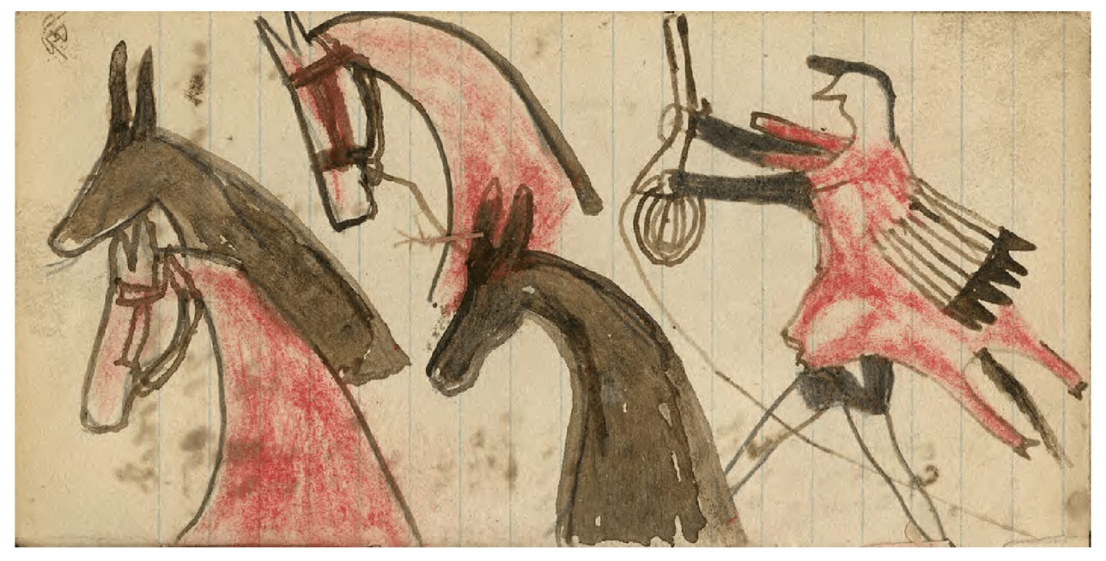 anonymous artist, Ledger Drawing, ca. 1880