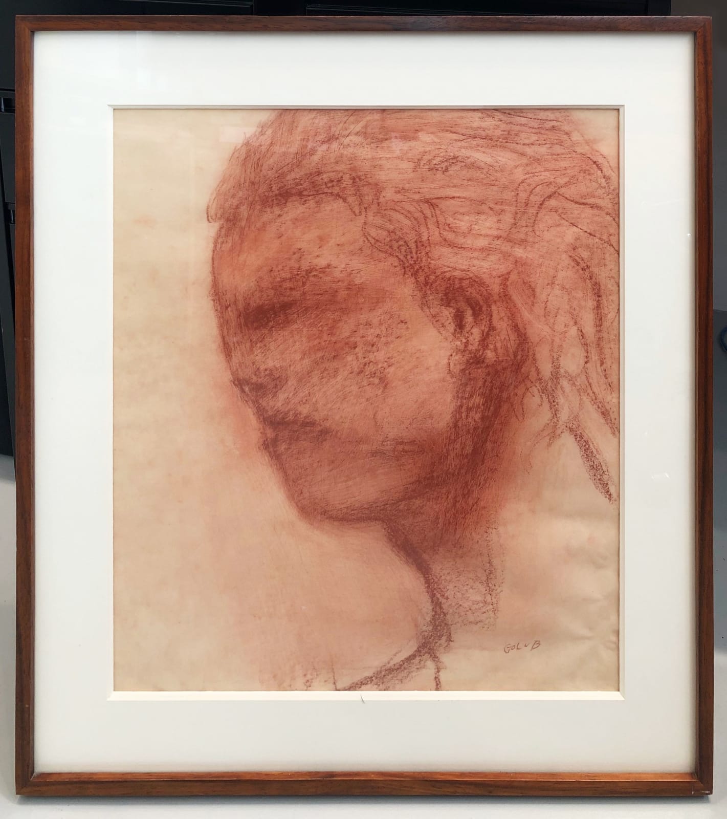 Leon Golub, Untitled (Head with Wavy Hair), 1963