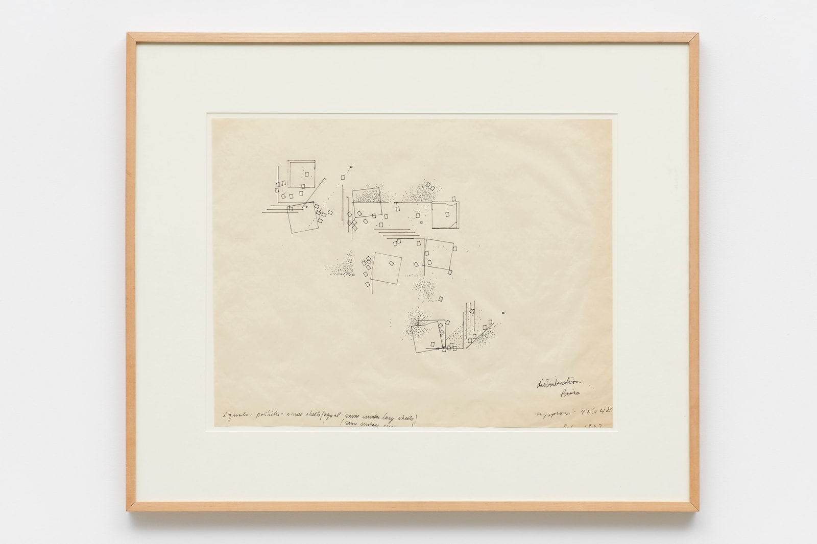 Barry Le Va, Equals: particles and small sheets (equal same number long sheets), 1967