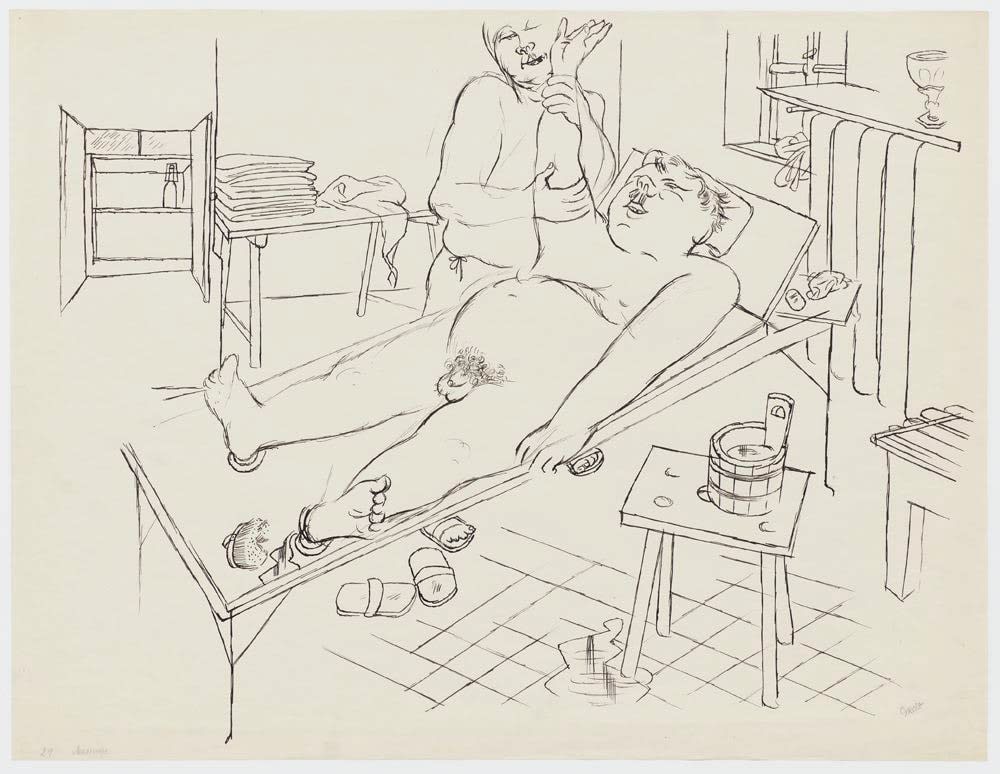 George Grosz, Im Dampfbad (At the Steam Bath), 1929