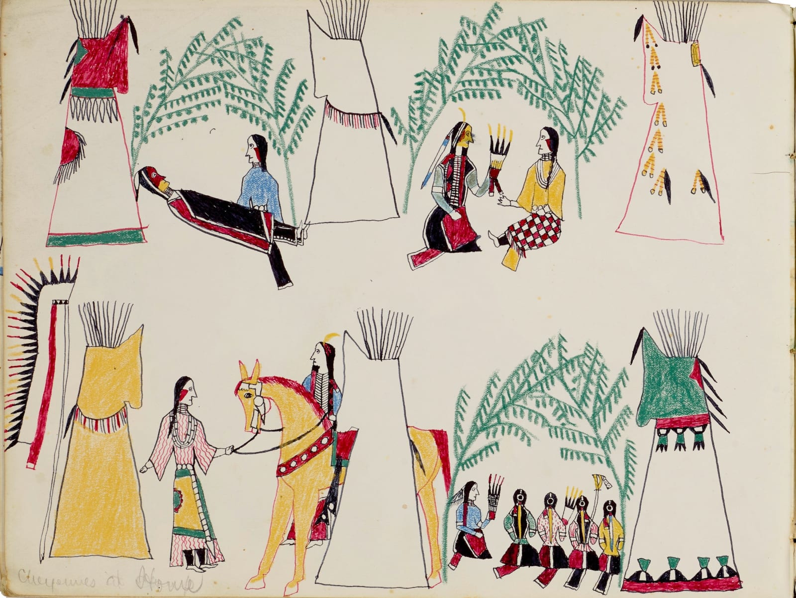 Nokkoist (Bear's Heart), Cheyennes at Home, ca. 1876