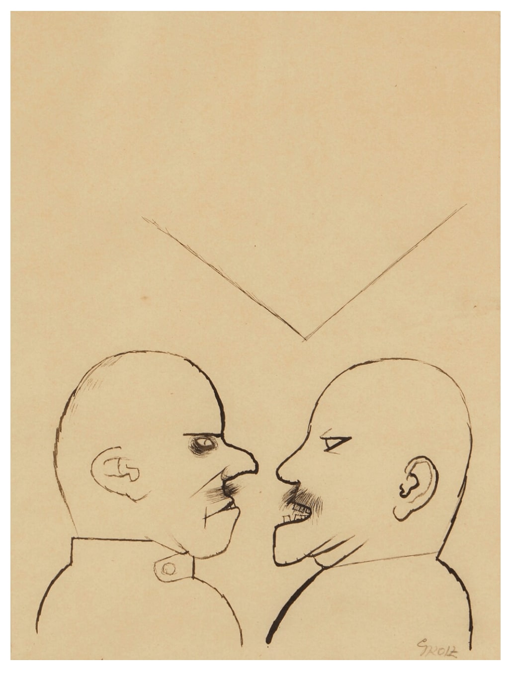 George Grosz, Two Quarreling Men, 1920