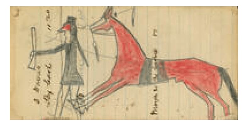 anonymous artist, Ledger Drawing, ca. 1880