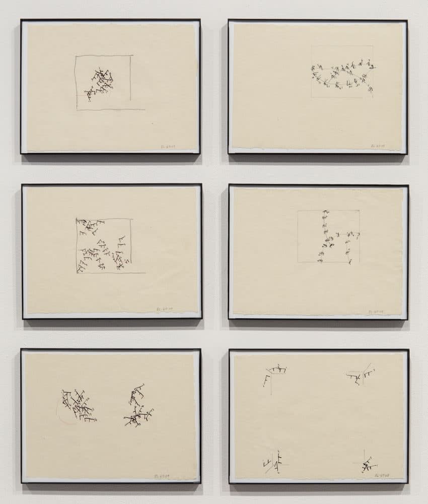 Barry Le Va, Studies for Cleaver installations, from "Hand. Handles. Blades: Cleaver Configurations" (Portfolios I-IV), 2008-09