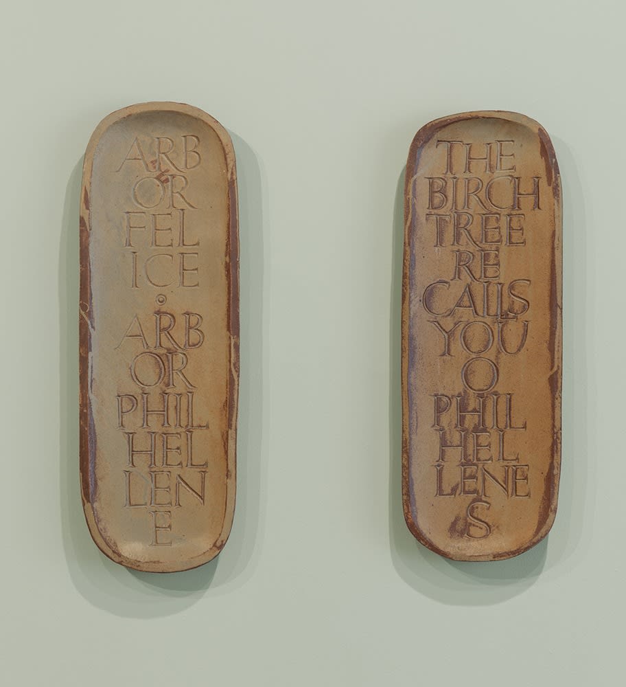 Ian Hamilton Finlay, Arbor Felice Arbor Philhellene / The Birch Tree Recalls You O Philhellenes, 1985