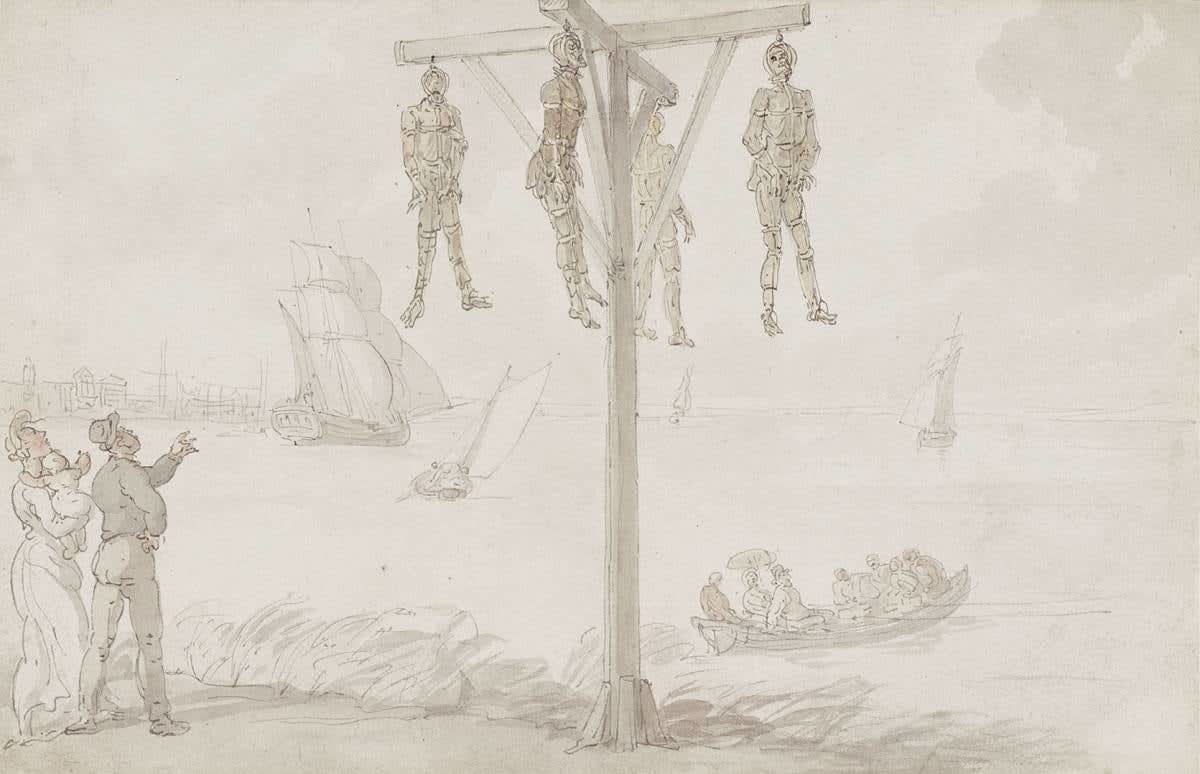 Thomas Rowlandson, A gibbet on the river Thames, c. 1790