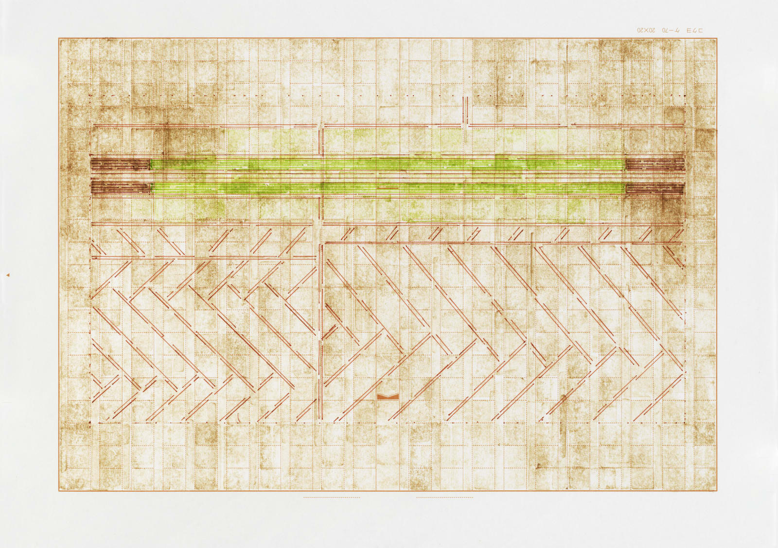 Julia Fish, Threshold, Trace 3 – after Apparition, Hermitage spectrum - green, SouthWest – two, 2025