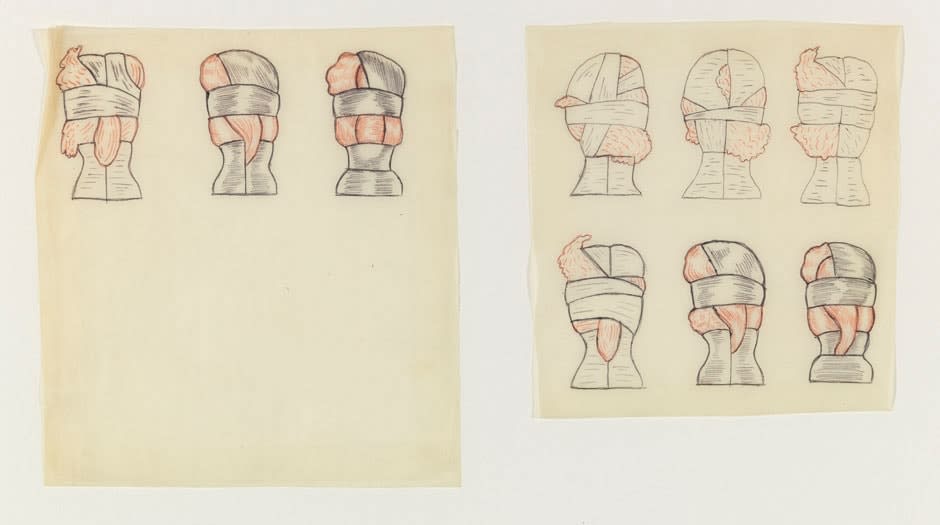 Christina Ramberg, Untitled (bound heads), ca. 1972