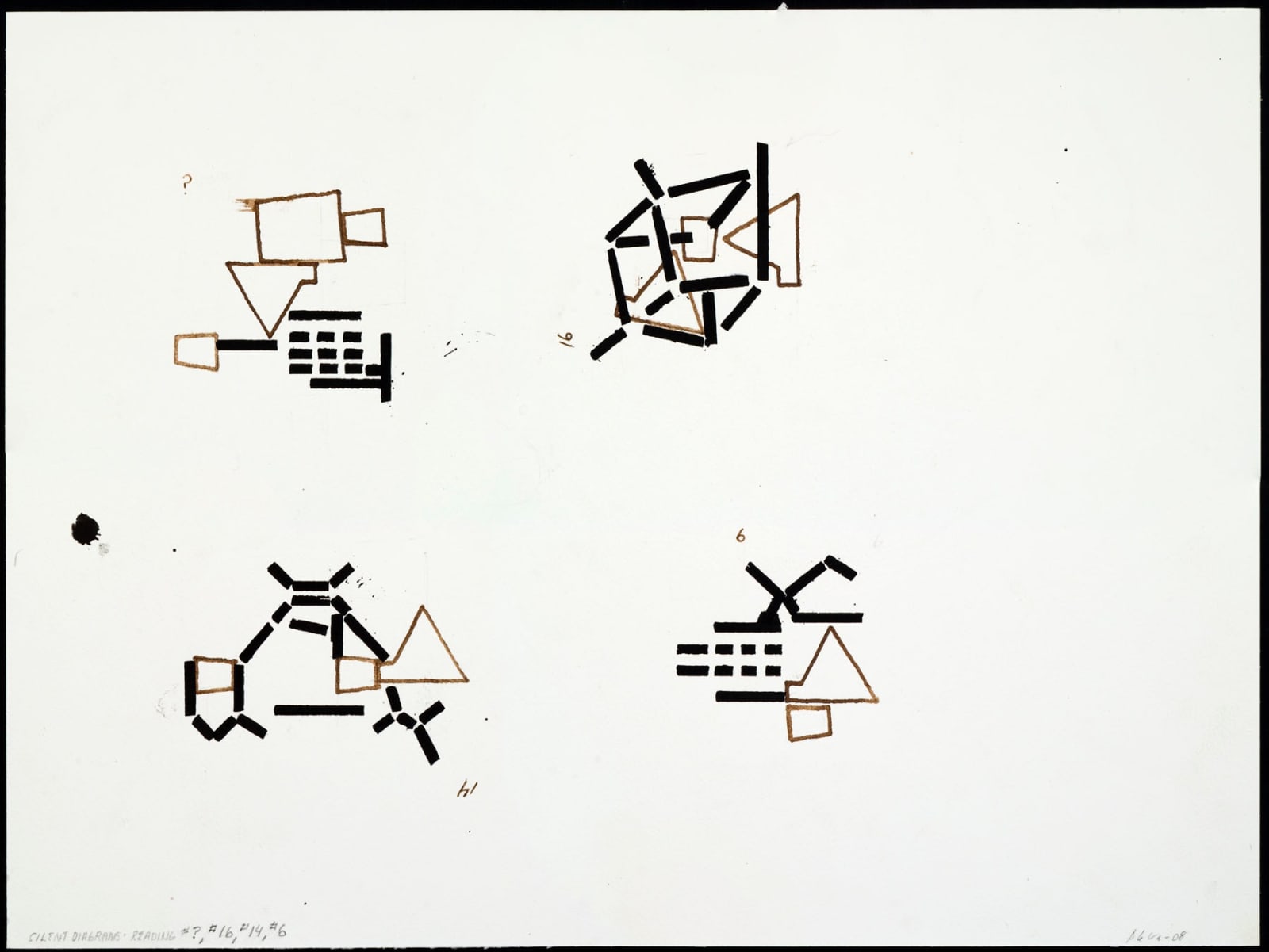 Barry Le Va, Silent Diagrams - Reading #?, #16, #14, #6, 2008