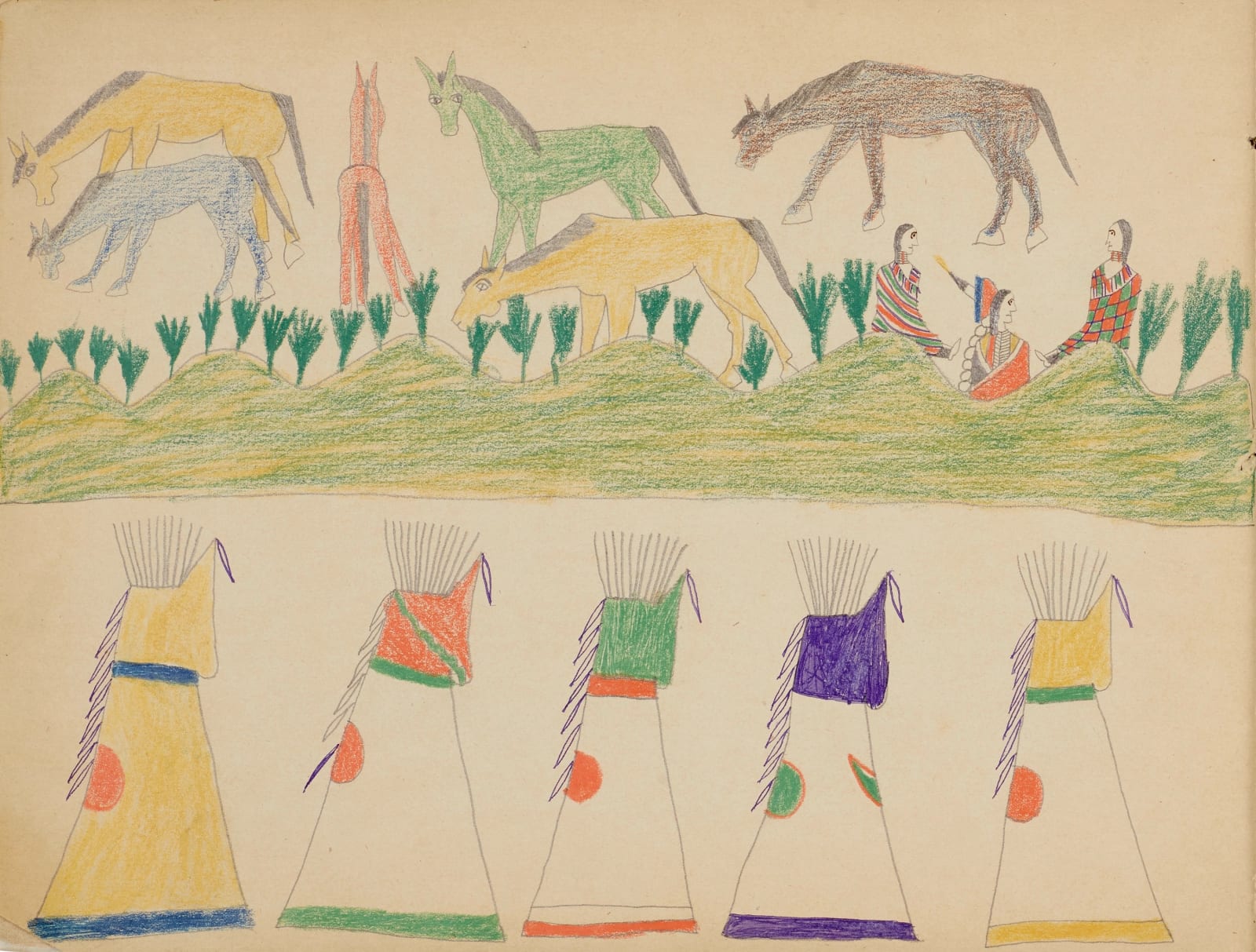 Nokkoist (Bear's Heart), Cheyenne Camp Scene, ca. 1876