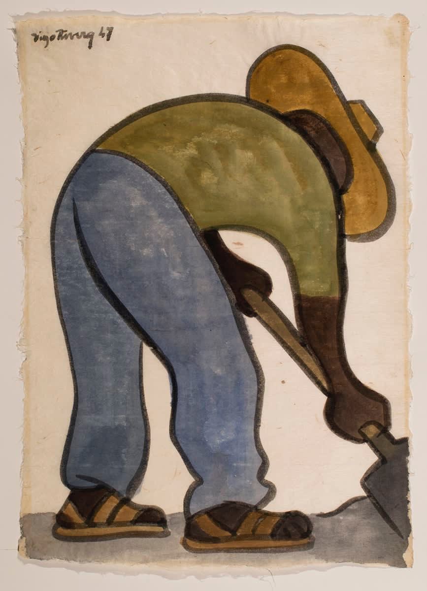 Diego Rivera, Obrero (Workman with Shovel), 1947